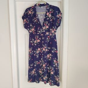 Floral Navy Button Down Wild Fable Dress